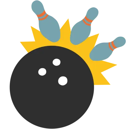 Bowling Ball Knocking Down Pins Illustration