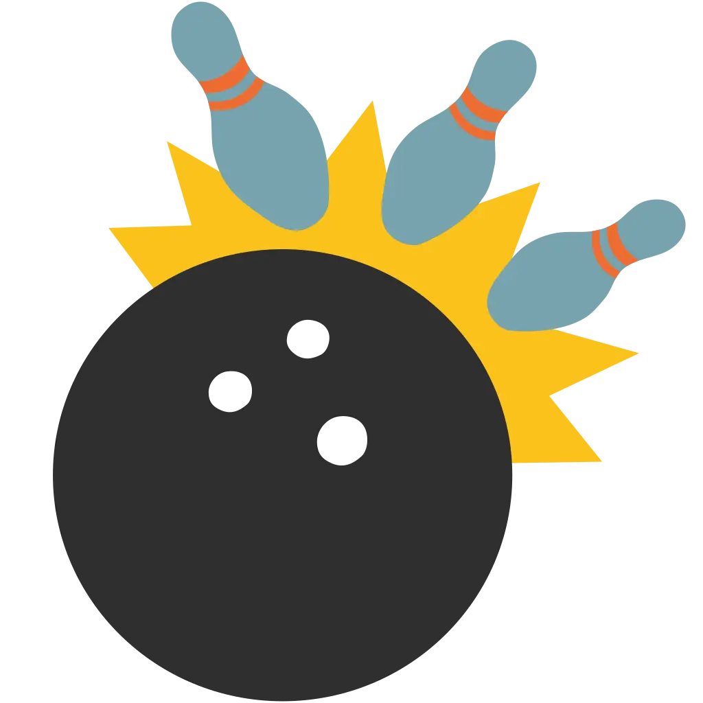 Bowling Ball Knocking Down Pins Illustration