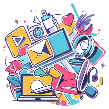 Colorful Digital Devices and Accessories