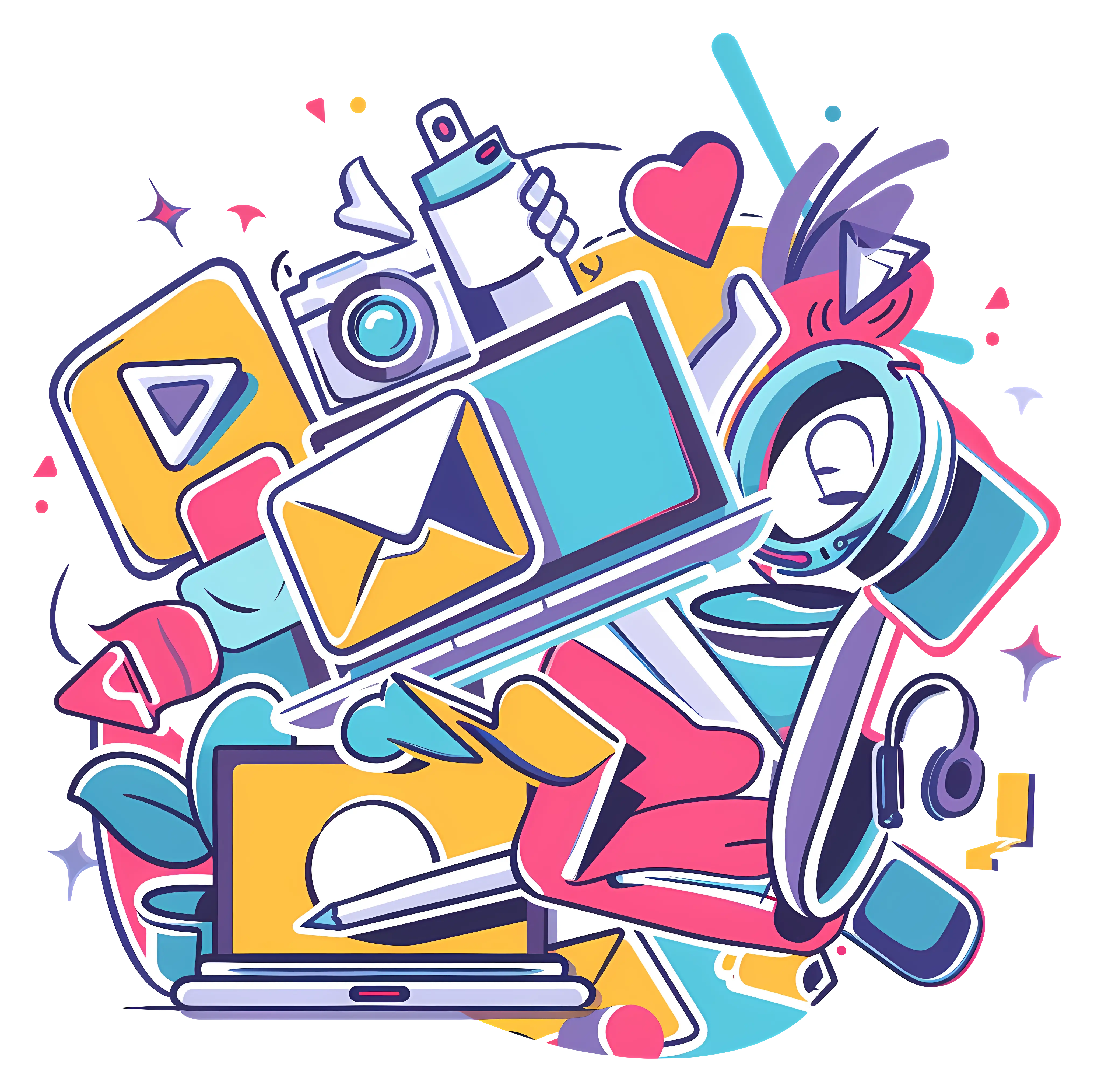 Colorful Digital Devices and Accessories