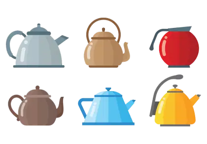 Assorted Colorful Kitchen Teapots