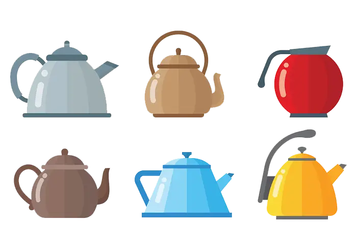 Assorted Colorful Kitchen Teapots