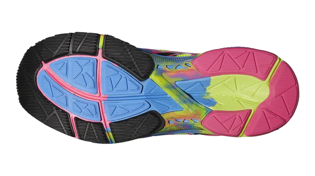 Colorful Athletic Shoe Sole with Dynamic Grip Design