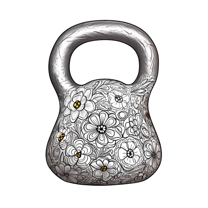 Decorative Floral Kettlebell Design