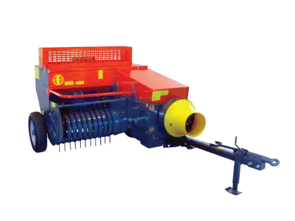 Red and Blue Hay Baler for Agricultural Use