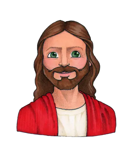 Cartoon Illustration of Jesus