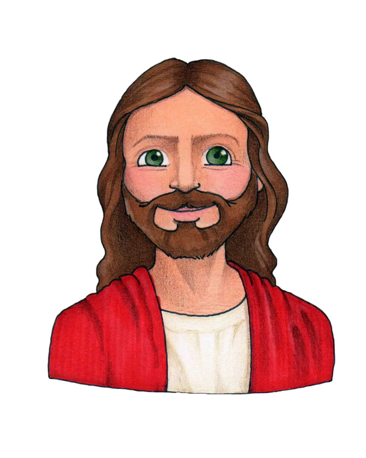 Cartoon Illustration of Jesus
