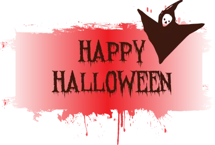 Happy Halloween with Ghost and Red Background