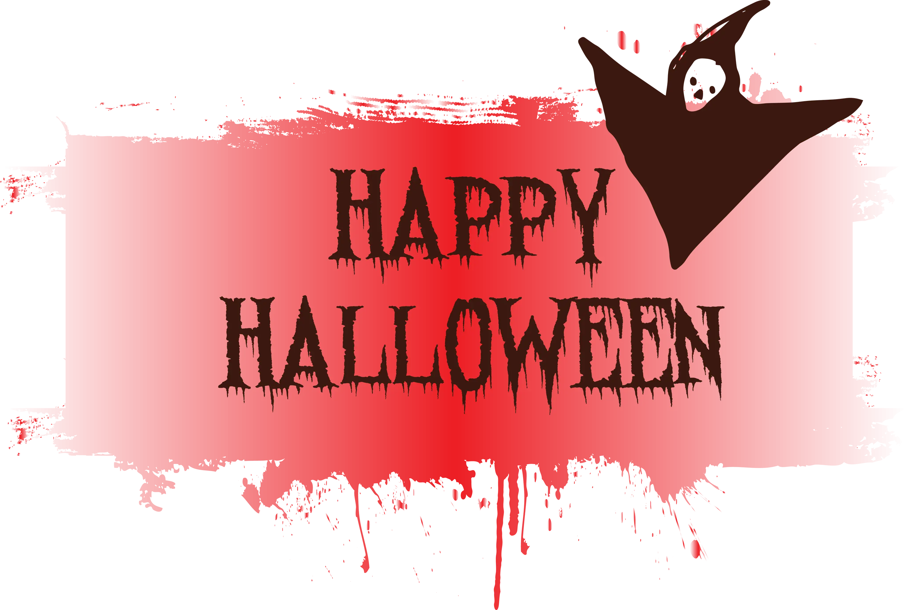Happy Halloween with Ghost and Red Background