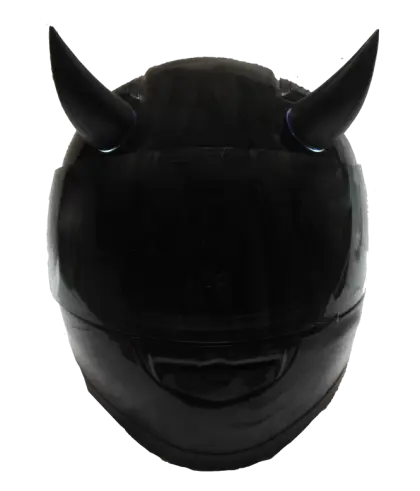 Black Helmet with Devil Horns Design