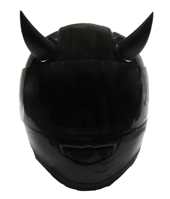 Black Helmet with Devil Horns Design