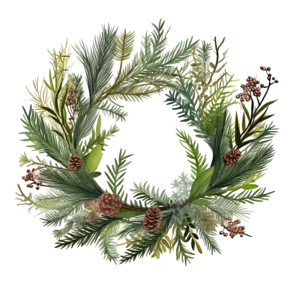 Holiday Pine Wreath with Natural Greenery
