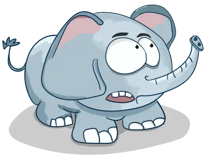 Funny Cartoon Elephant Illustration