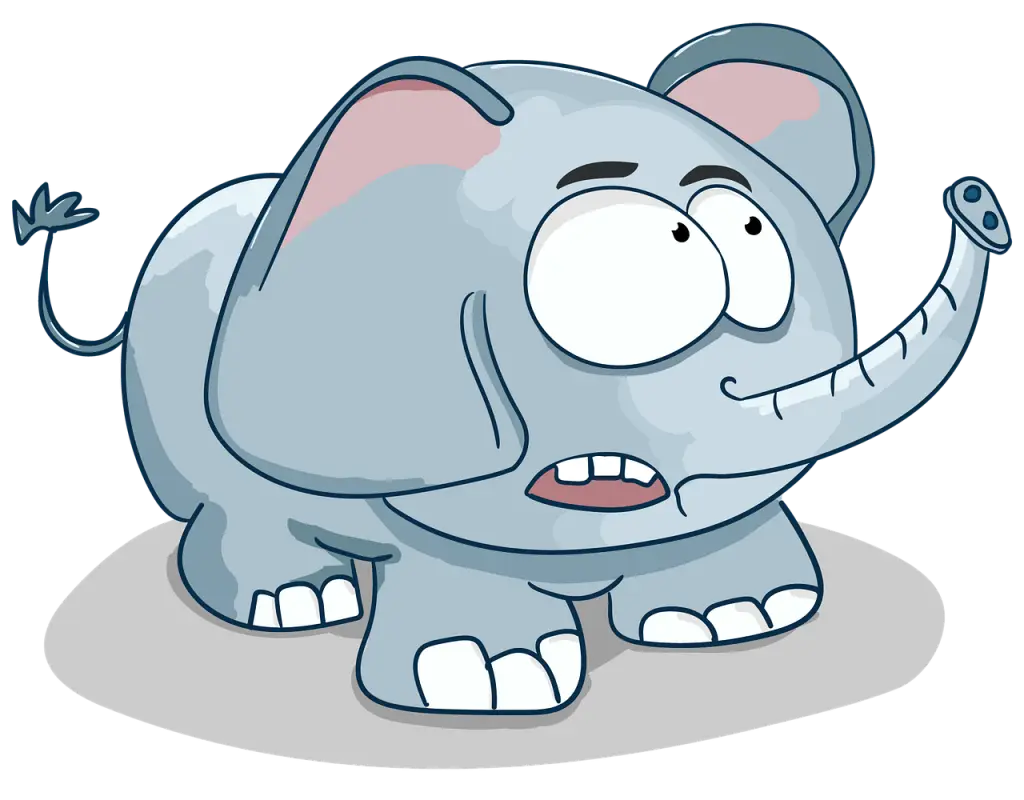 Funny Cartoon Elephant Illustration