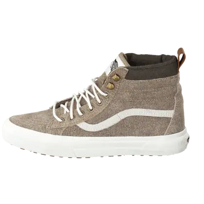 Brown High-Top Sneaker with White Laces