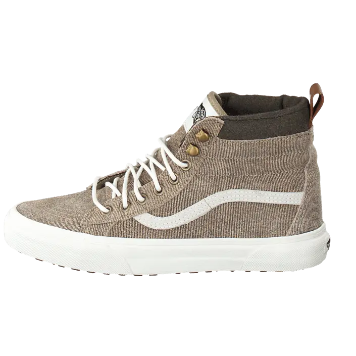 Brown High-Top Sneaker with White Laces
