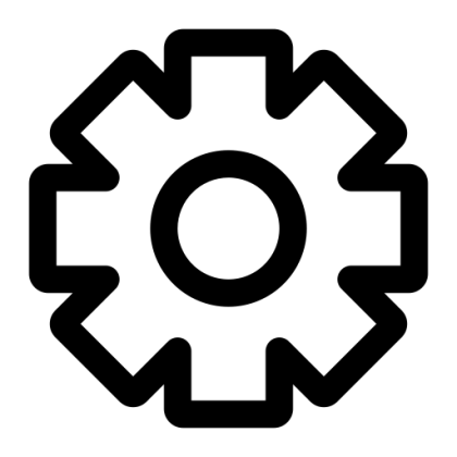 Black Gear Icon Logo