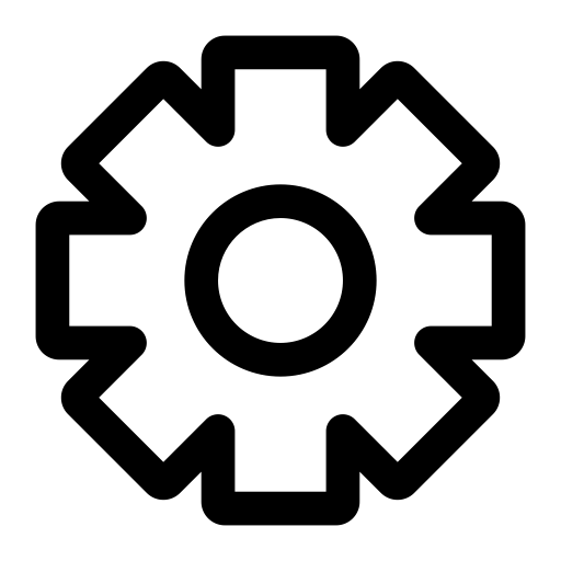 Black Gear Icon Logo