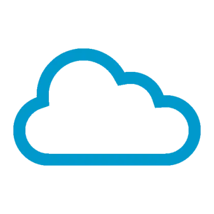 Blue Cloud Outline Digital Design Icon