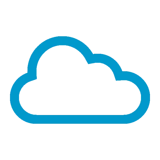 Blue Cloud Outline Digital Design Icon