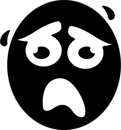Worried Face Emoji Design