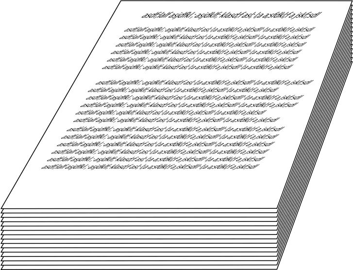 Stack of Papers with Text
