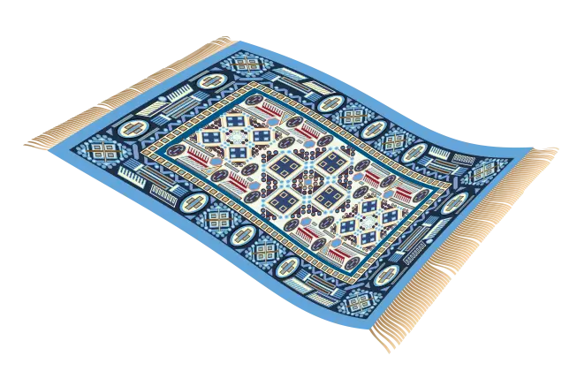 Blue Patterned Carpet for Home Decor