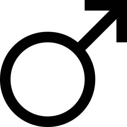 Black Male Gender Symbol Icon