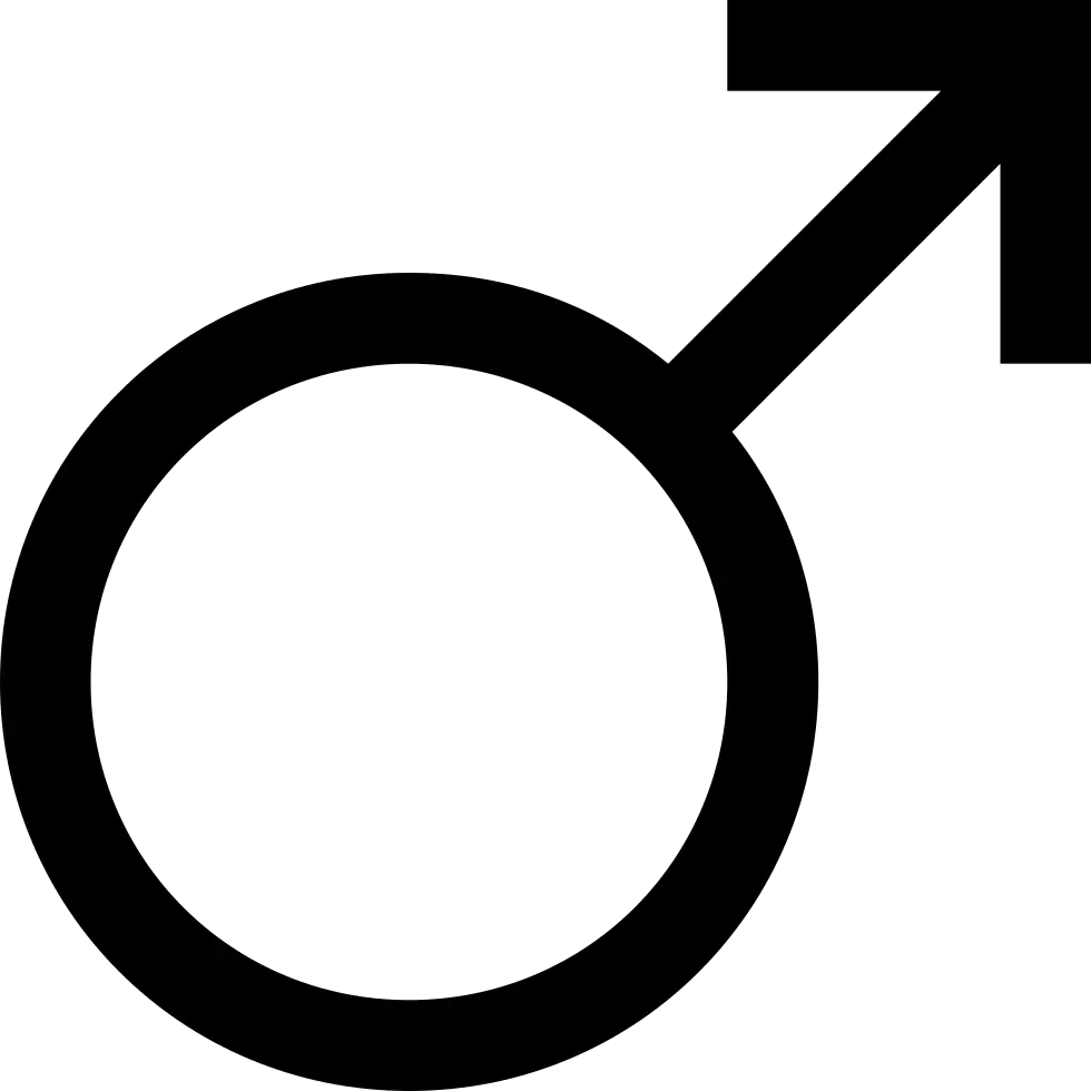 Black Male Gender Symbol Icon