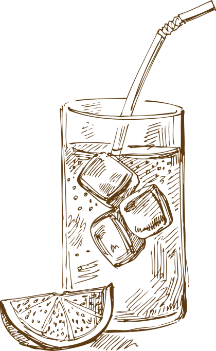 Sketch of a Cold Drink with Ice