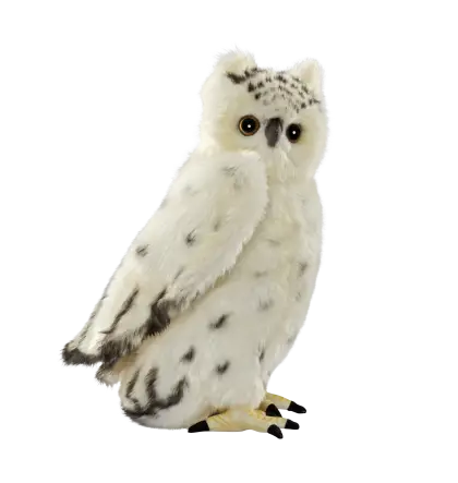 White Owl Figurine with Feathery Texture