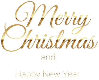 Golden Merry Christmas and Happy New Year Design