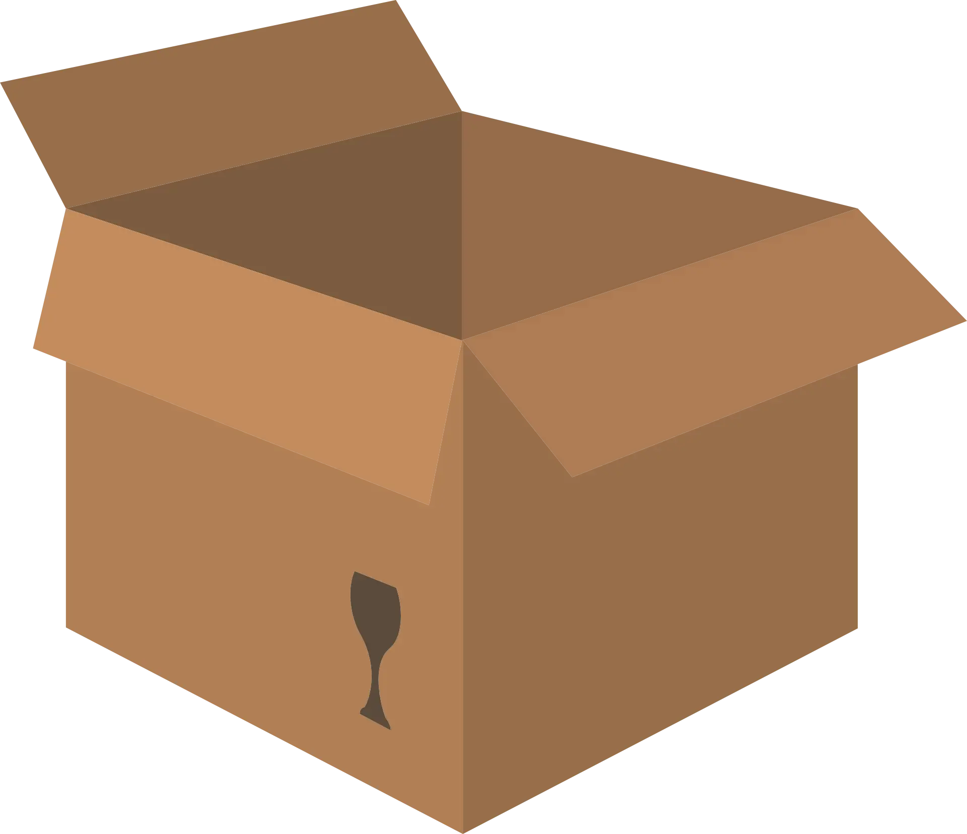 Empty Open Cardboard Box for Packaging