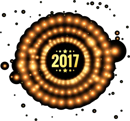 2017 New Year Celebration with Glowing Lights