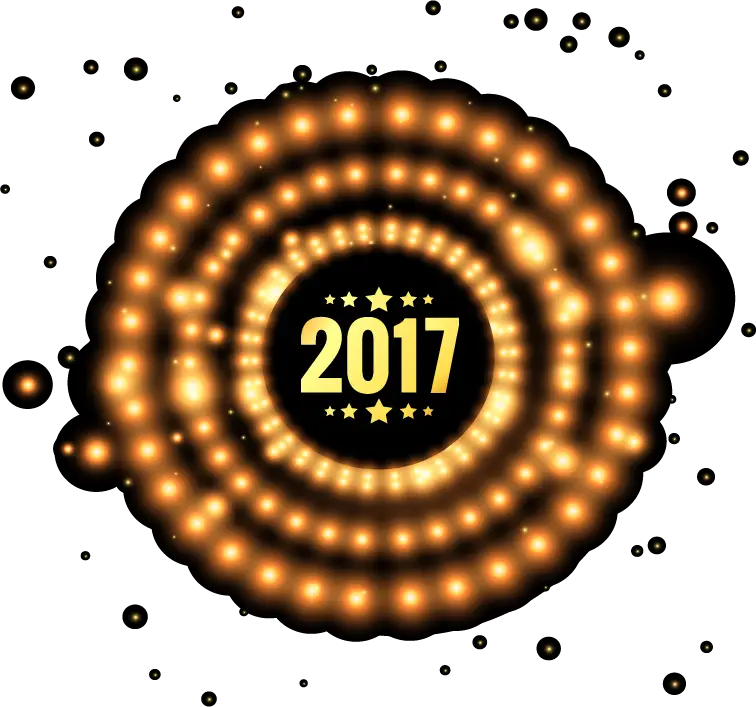 2017 New Year Celebration with Glowing Lights