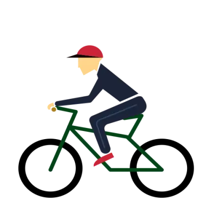Cartoon Man Riding a Bicycle