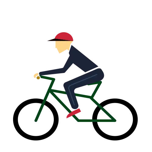 Cartoon Man Riding a Bicycle
