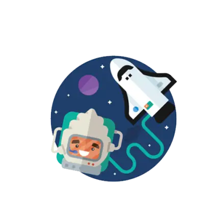 Astronaut in Space with Shuttle