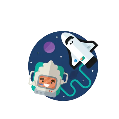 Astronaut in Space with Shuttle