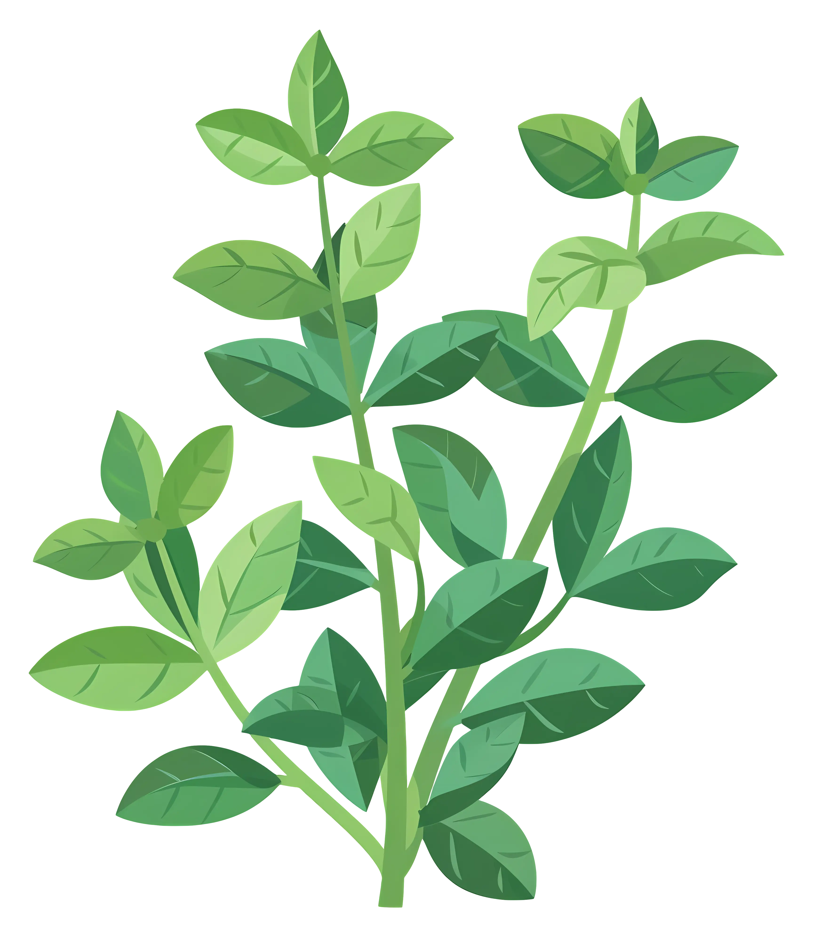 Green Mint Herb Leaves Illustration
