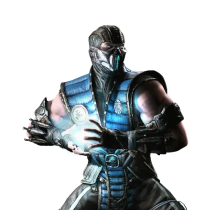 Blue-Armored Fighter with Ice Powers