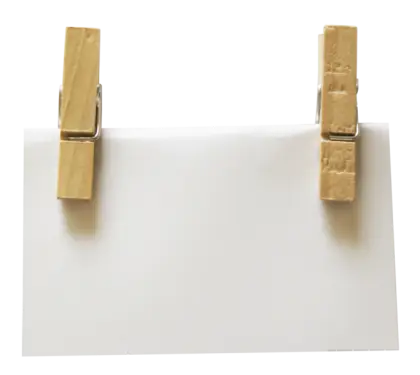 Blank Paper Hanging with Clothespins