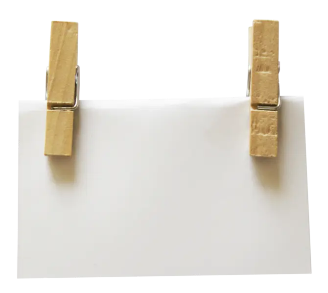 Blank Paper Hanging with Clothespins