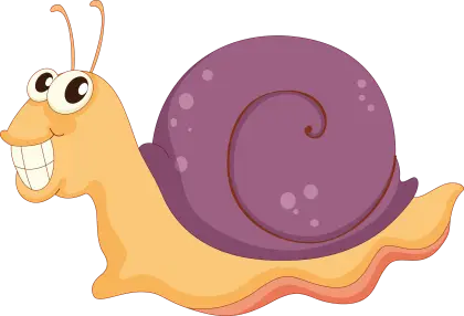 Adorable Cartoon Snail with Purple Shell