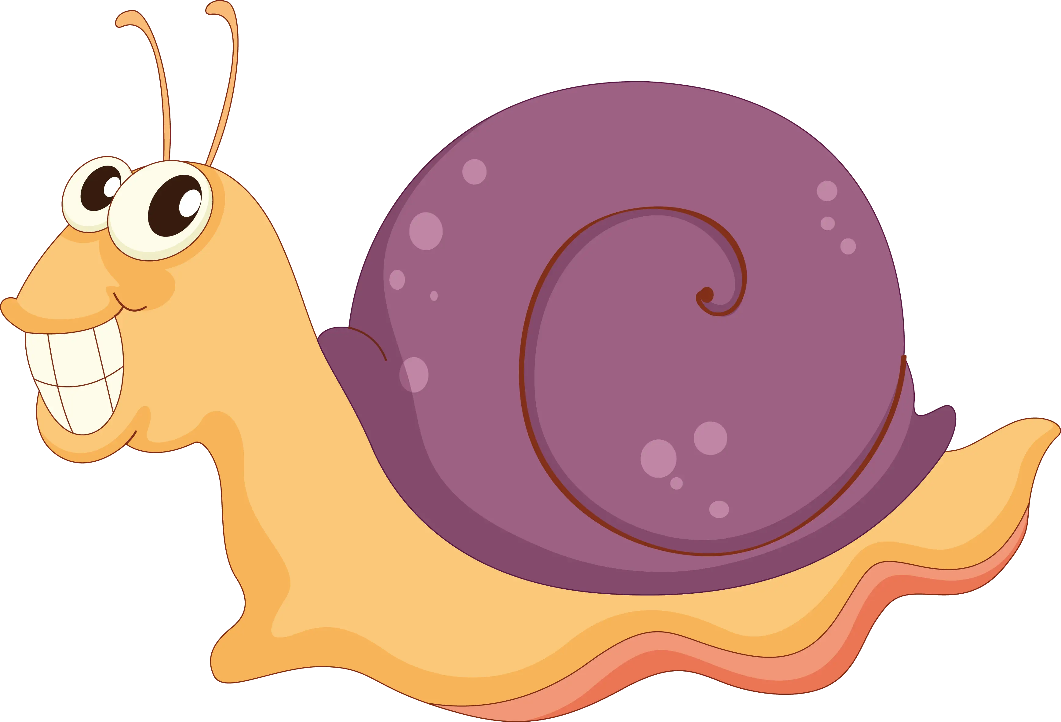 Adorable Cartoon Snail with Purple Shell