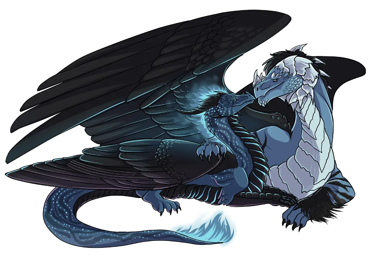 Blue Dragon in Fantasy Art Style