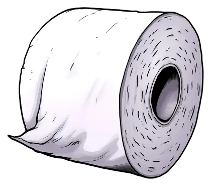 Cartoon Style Toilet Paper Roll
