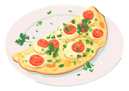 Omelette with Tomatoes and Parsley