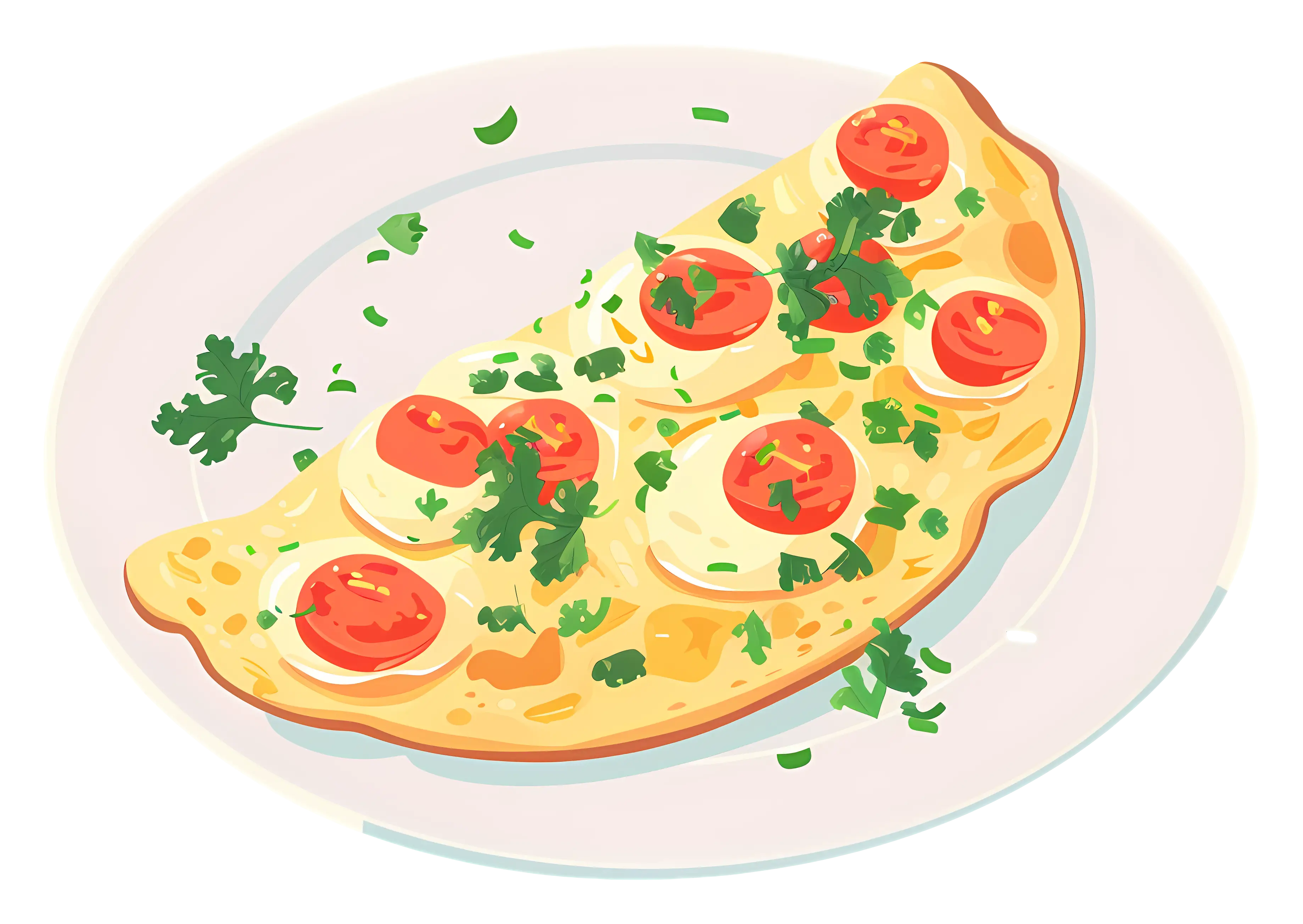 Omelette with Tomatoes and Parsley