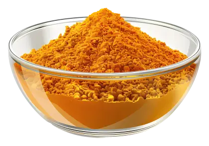 Turmeric Powder in Glass Bowl